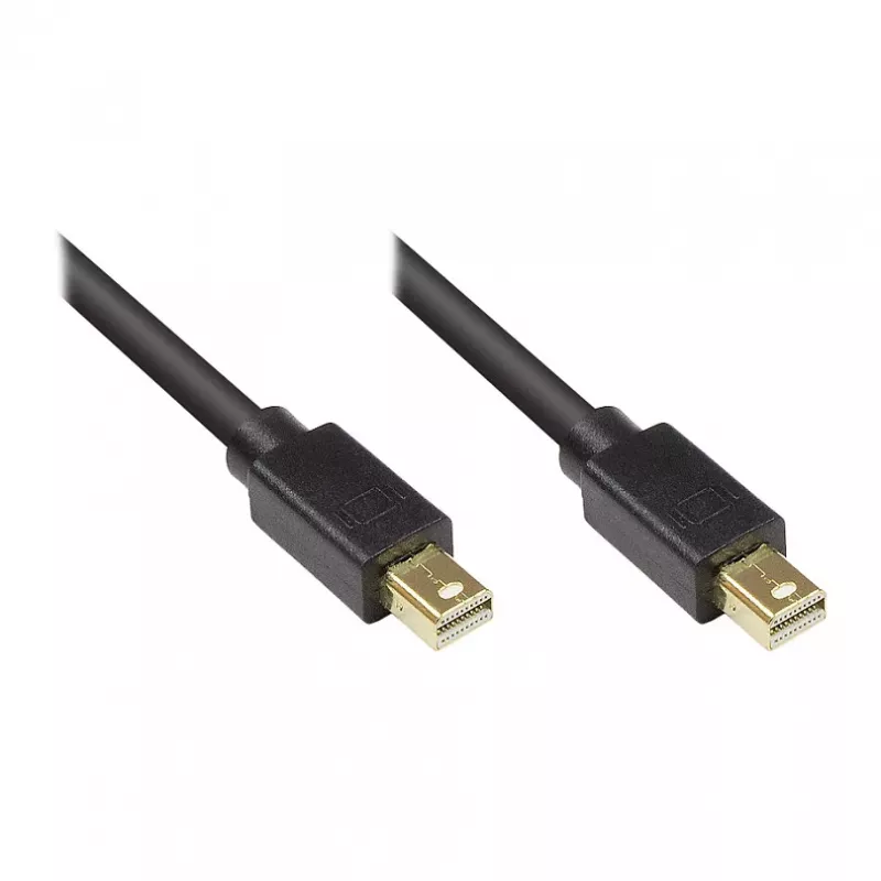GoodConnections Mini DisplayPort 1.2 kabelis, vīrietis pret vīrieti, apzeltīts, melns, 1m