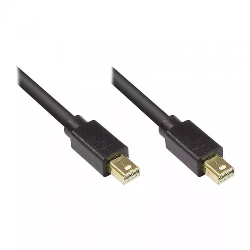 GoodConnections Mini DisplayPort 1.1 kabelis, vīrietis pret vīrieti, apzeltīts, melns, 3m