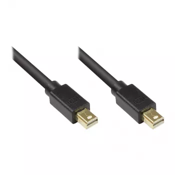 GoodConnections Mini DisplayPort 1.1 kabelis, vīriešu-vīriešu, apzeltīts, melns, 5 m