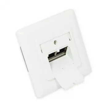 GoodConnections Cat.6A tīkla sienas kontaktligzda 2xRJ45 ekranēta, iegremdēta, vertikāla kabeļa ievade, signālbaltā RAL9003