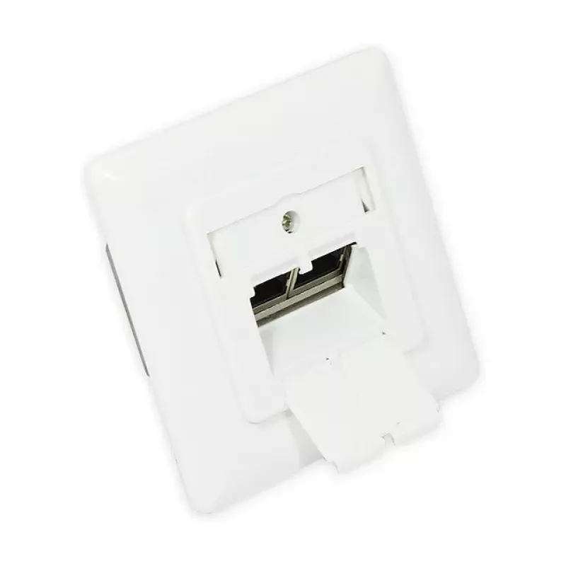 GoodConnections Cat.6A tīkla sienas kontaktligzda 2xRJ45 ekranēta, iegremdēta, vertikāla kabeļa ievade, signālbaltā RAL9003