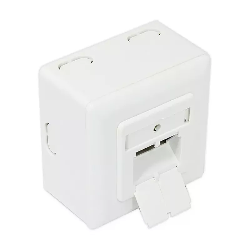 GoodConnections Cat.6 tīkla ligzda, 2xRJ45, ekranēta, virsmas montāža, vertikāla kabeļa ievade, signālbaltā RAL9003 (GC-N0026)