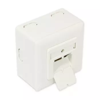 GoodConnections Cat.6 Network Wall Outlet, 2xRJ45, Shielded, Surface Mount, Pearl White RAL1013, GC-N0027