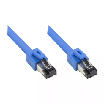 GoodConnections RNS® Patch Cable Cat. 8.1, S/FTP, PiMF, LSZH, 2000MHz, 40Gbit/s, Blue, 0.5m