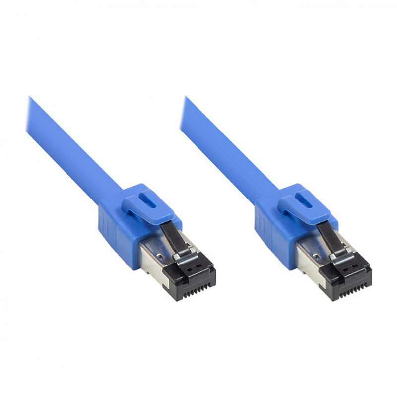 GoodConnections RNS® Patch Cable Cat. 8.1, S/FTP, PiMF, LSZH, 2000MHz, 40Gbit/s, Blue, 0.5m