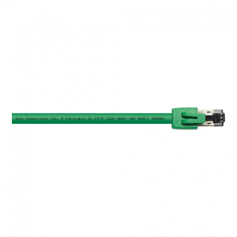 GoodConnections RNS® Patch Cable Cat. 8.1, S/FTP, PiMF, LSZH, 2000MHz, 40Gbit/s, Green, 1.5m