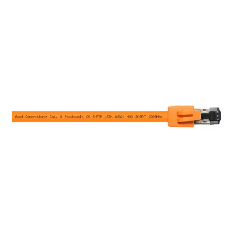 GoodConnections RNS® Cat.8.1 S/FTP Patch Cable, LSZH, 2000MHz, 40Gbit/s, Orange, 1m