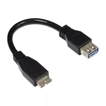 GoodConnections USB 3.0 OTG Adapter Cable, Micro USB B Male to USB-A Female, Black, 0.1m