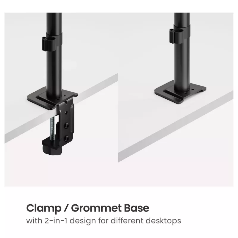 Equip Galda Stiprinājums 17-32 inch Ekrāniem, 360° Grozāms, 10 kg, Melns