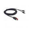 Equip PoweredUSB kabelis 24V uz Mini-DIN 3-pin vīrišķo 3.00m Melns