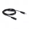 DELOCK Audio pagarinātājkabelis 3.5 mm ligzda, vīrišķais uz sievišķo, 3 m, melns