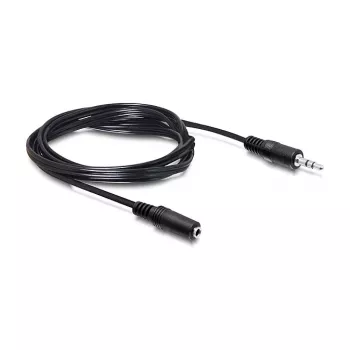 DELOCK Audio pagarinātājkabelis 3.5 mm ligzda, vīrišķais uz sievišķo, 3 m, melns