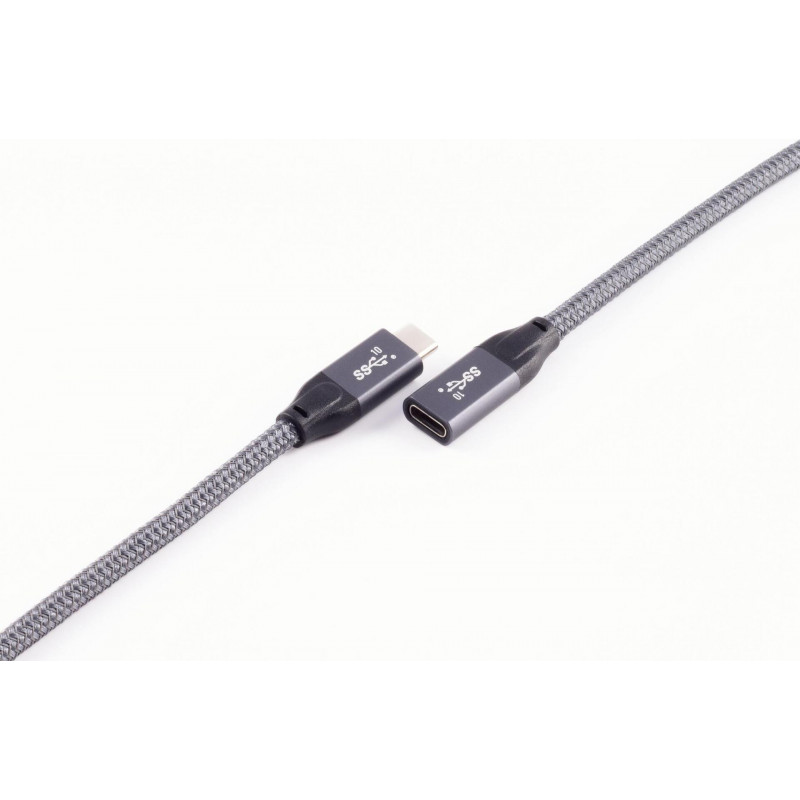ShiverPeaks BASIC-S USB-C pagarinājuma kabelis, USB 3.2 Gen 2, 2,0 m, melns