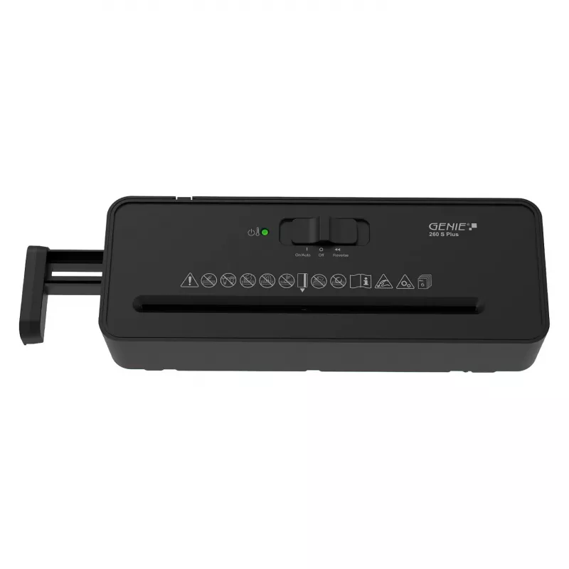 GENIE 260 S Plus Piestiprināmais Papīra Smalcinātājs Sloksnes Griezums 6 Lapas Melns