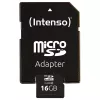 Intenso 16GB MicroSDHC Class 4 atmiņas karte ar SD adapteri, līdz 21 MB/s nolasīšanas ātrumam, melna