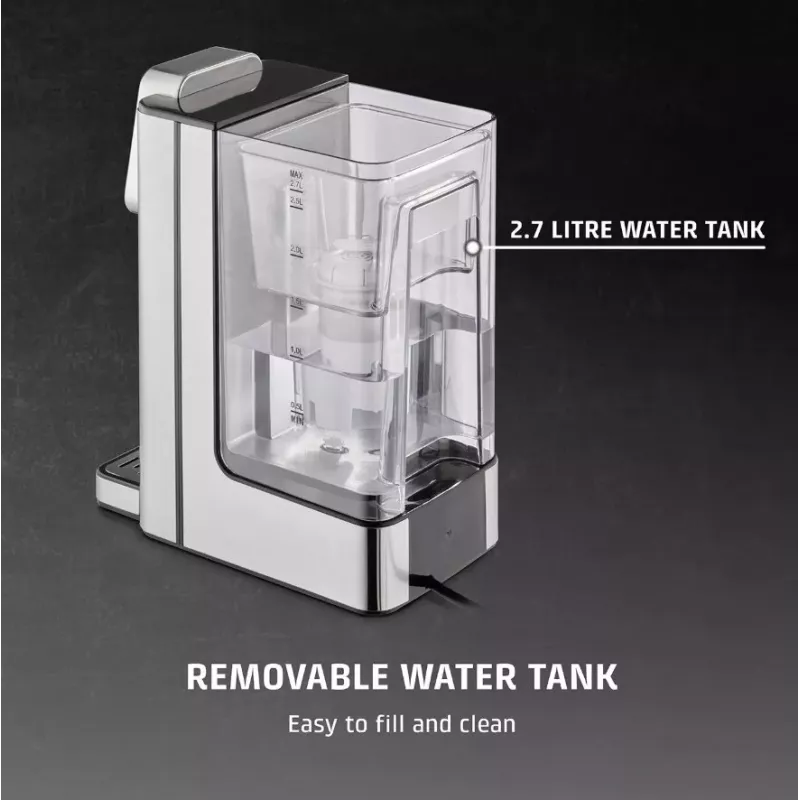 CASO HW 666 Inox Turbo Karstā ūdens dozators 2,7L 2600W Nerūsējošais tērauds/Melns