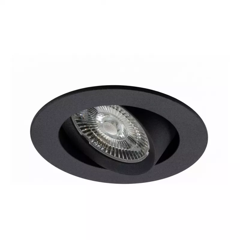 SYNERGY21 Helios LED Iebūvējamie Griestu Prožektori Melni Apaļi Grozāmi Silts Balts 5W 400lm 2700K