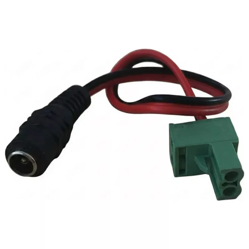 Synergy 21 LED līdzstrāvas barošanas ligzdas adaptera kabelis KEFA Phoenix saderīgs, 5.5x2.1mm sievišķā uz 2-pin vīrišķo spraudni, 15cm, melns