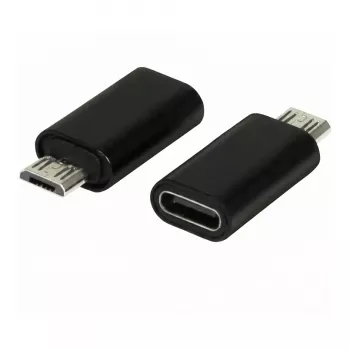Synergy21 ALLTRAVEL USB-C vīriešu uz Micro-USB sieviešu adaptera kabelis - Melns