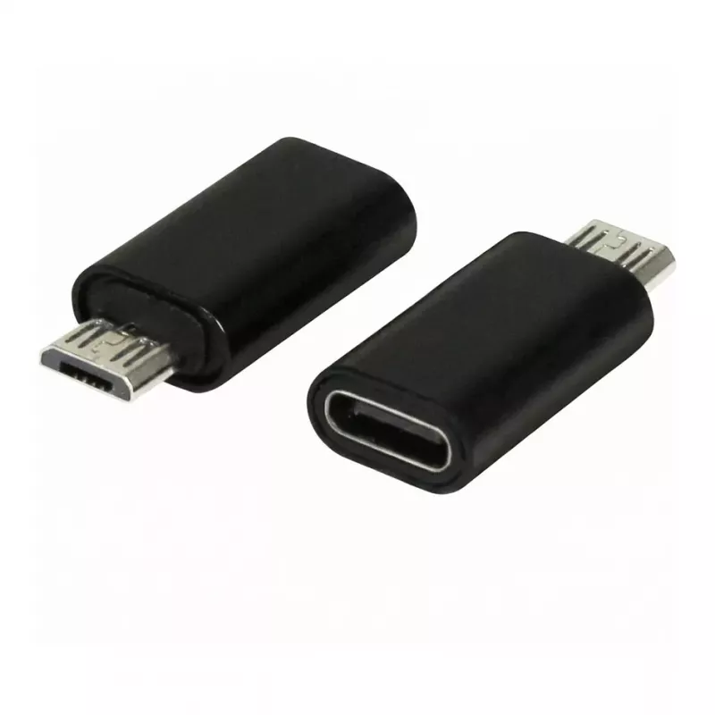 Synergy21 ALLTRAVEL USB-C vīriešu uz Micro-USB sieviešu adaptera kabelis - Melns