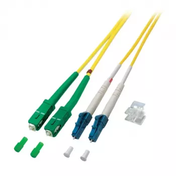 EFB Elektronik ECOFIBER optiskās šķiedras pārvada kabelis SC/APC viļņvada (OS2) 1m dzeltens