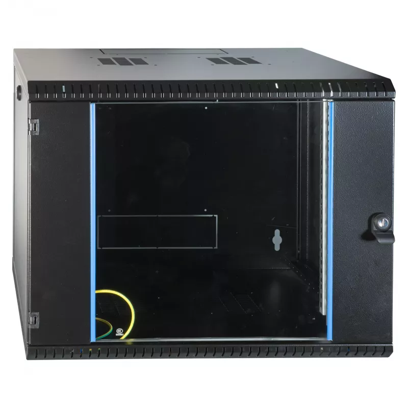 EFB 19 inch sienas montāžas korpuss 9U, fiksēts, vienas sekcijas, RAL 9005, dziļums 600 mm