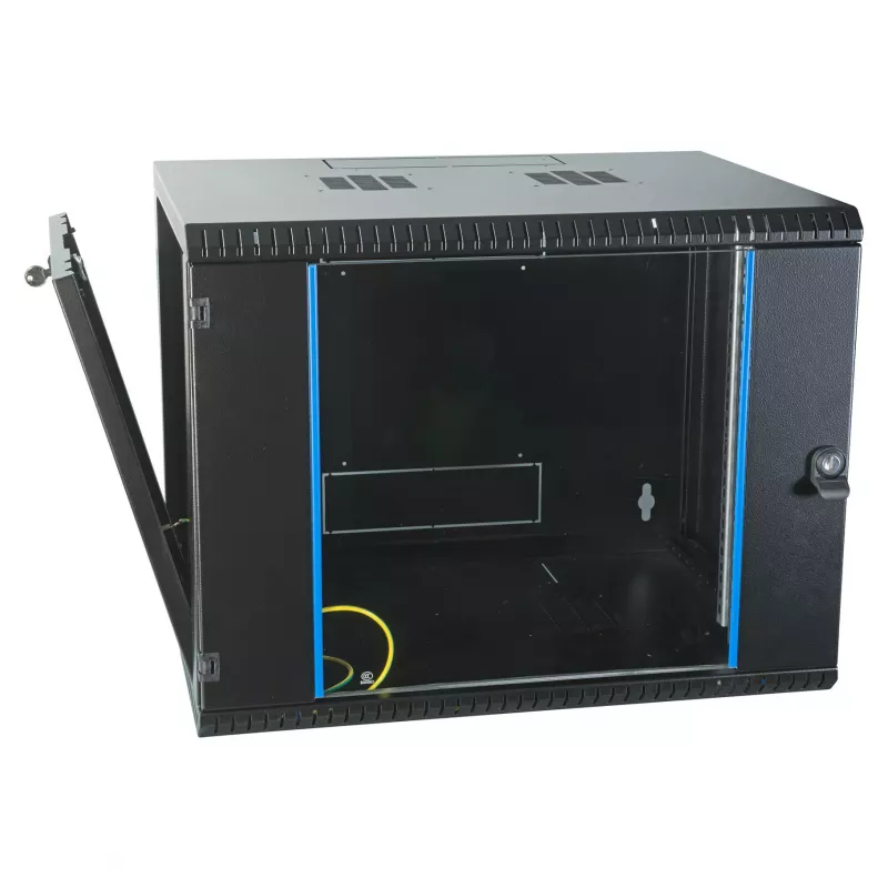 EFB 19 inch sienas montāžas korpuss 9U, fiksēts, vienas sekcijas, RAL 9005, dziļums 600 mm