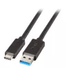EFB Elektronik USB 3.2 Gen 1 SuperSpeed kabelis, Type-A vīrišķais uz Type-C vīrišķo, 3A, 5 Gbit/s, 0,5 m, melns