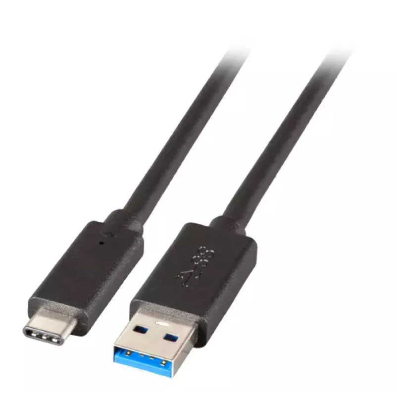 EFB Elektronik USB 3.2 Gen 1 SuperSpeed kabelis, Type-A vīrišķais uz Type-C vīrišķo, 3A, 5 Gbit/s, 0,5 m, melns