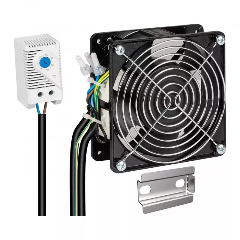 EFB ventilatoru komplekts sienas korpusam, pilns, ieskaitot termostatu un savienojuma kabeļus