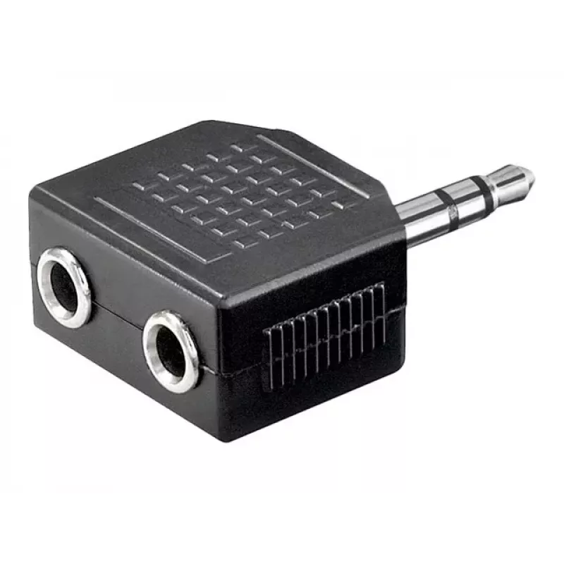 Goobay Headphone AUX Adapter 3.5 mm Jack 1-to-2 Splitter, 0.2 m, Black