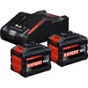 BOSCH EXPERT Starter Set 18V, 2x EXBA 18V-150 + Lādētājs EXAL18V-160 (Melns, 2x Li-Ion Akumulators 15Ah, AMPShare Alliance)