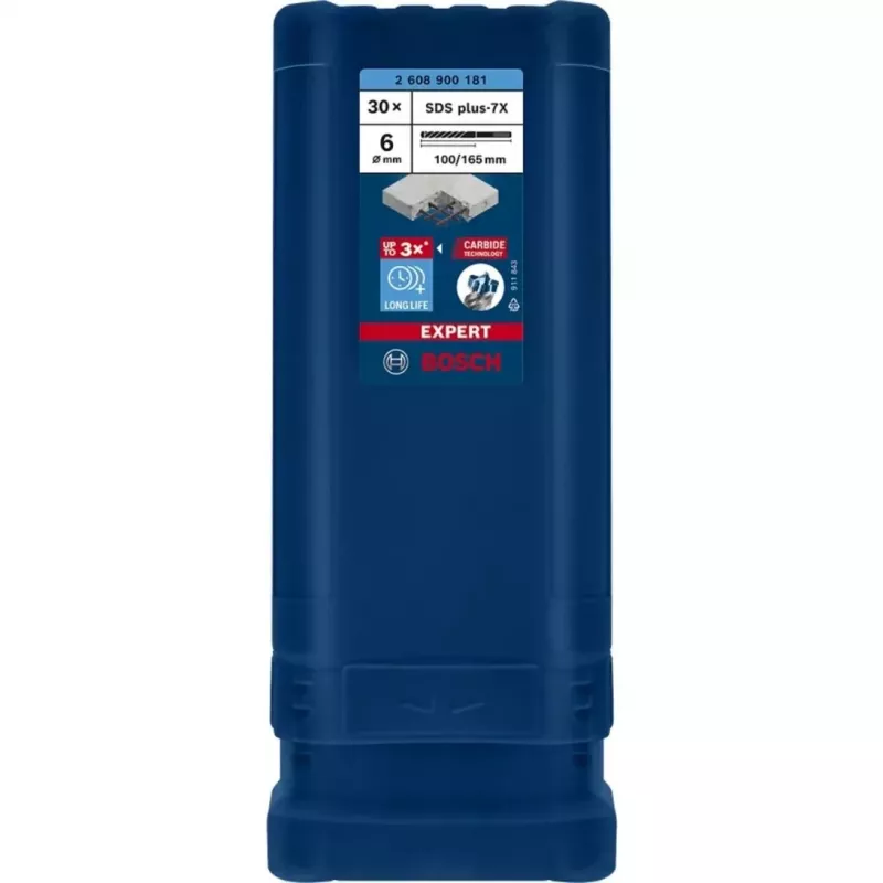 BOSCH EXPERT SDS plus-7X āmura urbis 6mm 100mm darba garums 30 gabalu komplekts