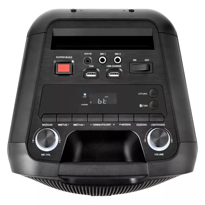 MEDION PE-1 Pure Party Speaker Black - Bluetooth 5.0, 40W RMS, 2x 6.5 inch skaļruņi, karaoke, TWS, LED gaismas, Power Bank