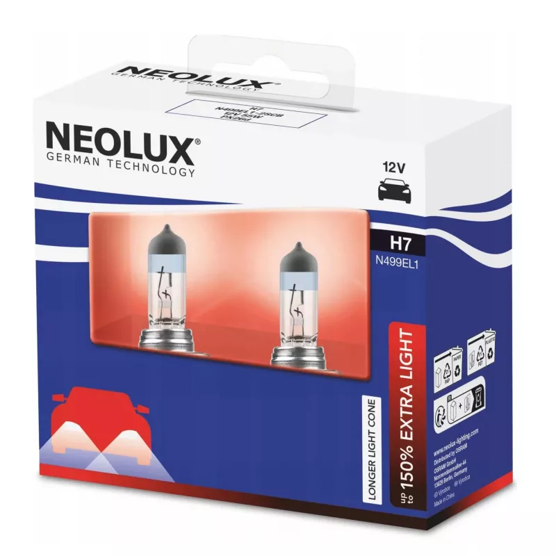 Neolux H7 Extra Light 2 iepakojums Halogēna spuldze 12V 55W
