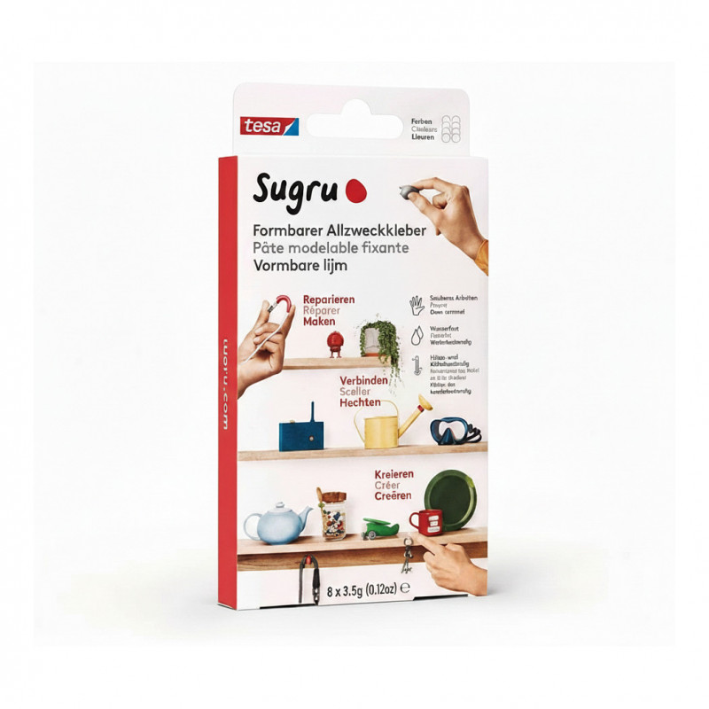 TESA Sugru Moldable All-Purpose Adhesive 8-Pack Multi-Colour