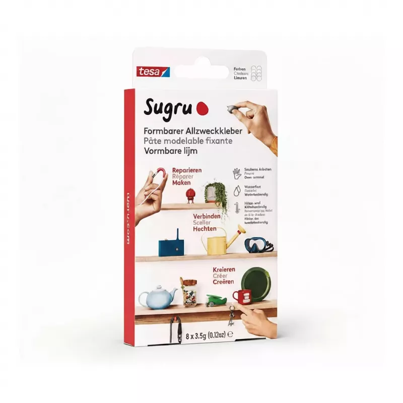 TESA Sugru Moldable All-Purpose Adhesive 8-Pack Multi-Colour