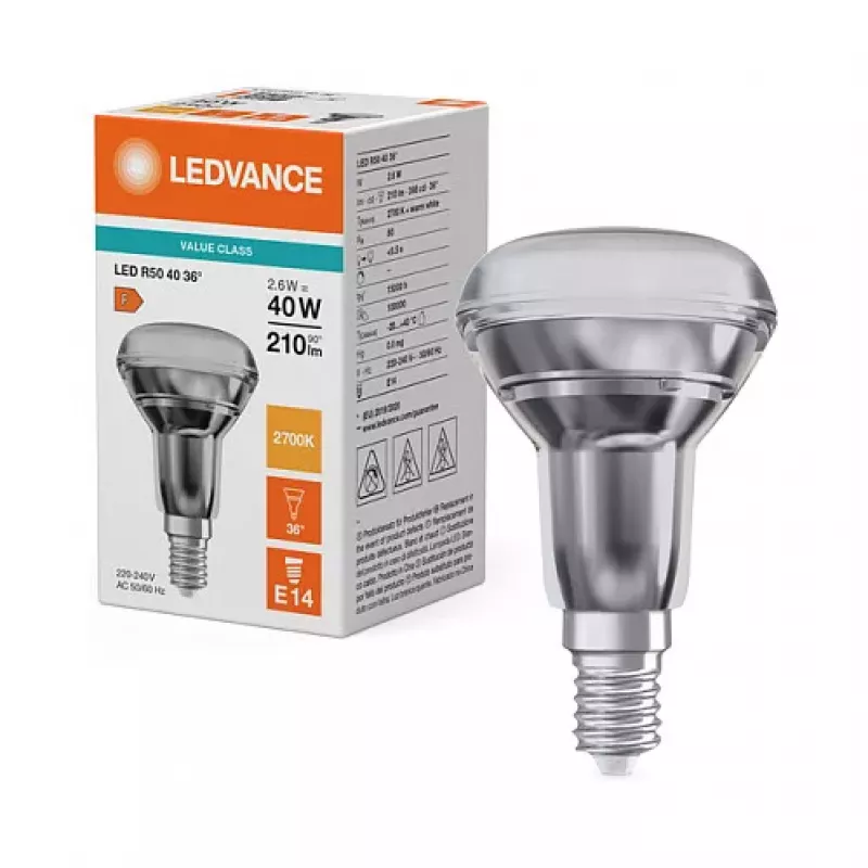 Osram R504036 2.6W 827 E14 P LED Reflektora Lampa 210 lm 2700K Silta Balta
