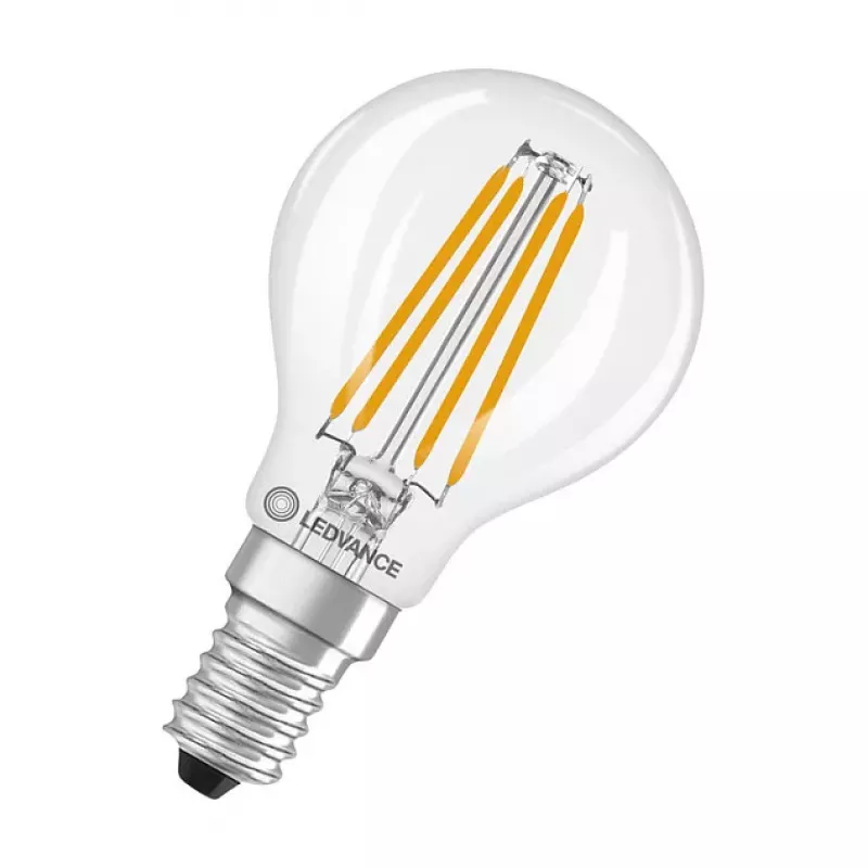 OSRAM CLP40 DIM 3.4W 827 FIL CL E14 P LED regulējama pilienveida lampa caurspīdīga 2700K