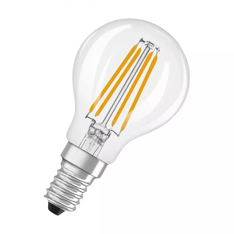 OSRAM CLP40 DIM 3.4W 827 FIL CL E14 P LED regulējama pilienveida lampa caurspīdīga 2700K