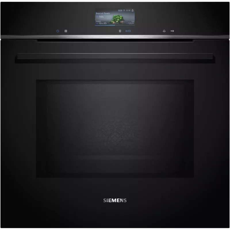 SIEMENS HM736GAB1 iQ700 Iebūvējamā cepeškrāsns ar mikroviļņu krāsni, melna, 60 cm, Home Connect