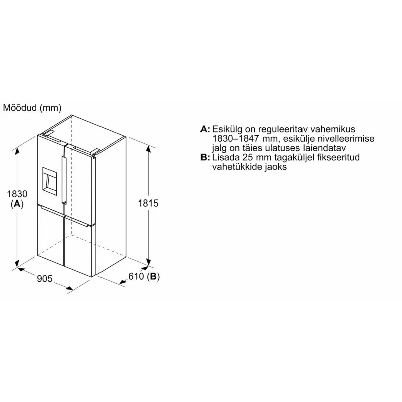 Bosch KFI96AXEA Iebūvējamais ledusskapis-saldētājs ar NoFrost, 380L, C energoklase, Balts