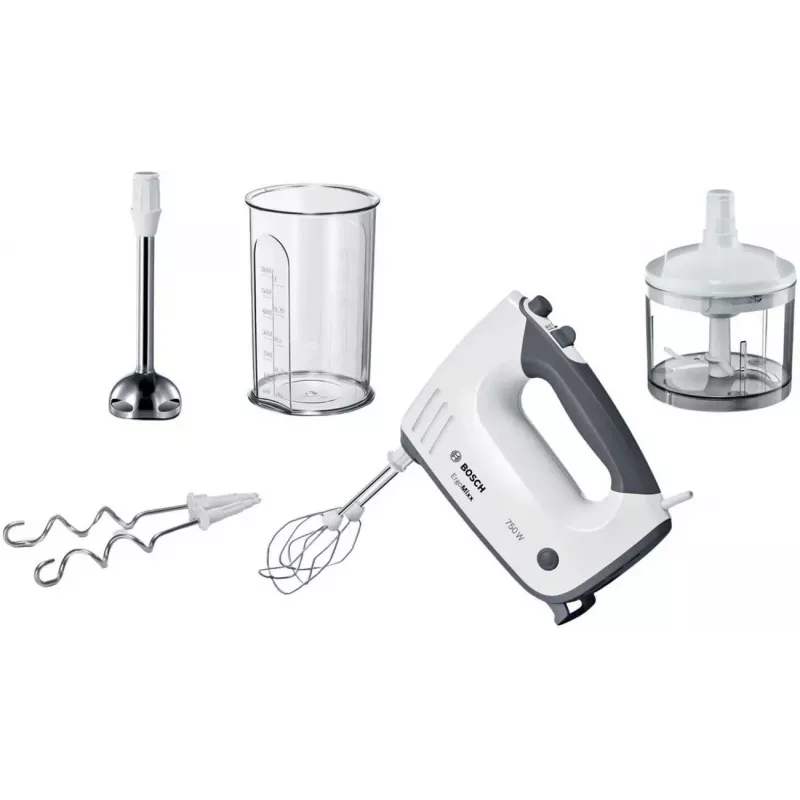 Bosch MFQ37480 ErgoMixx rokas mikseris, 750 W, balts/pelēks