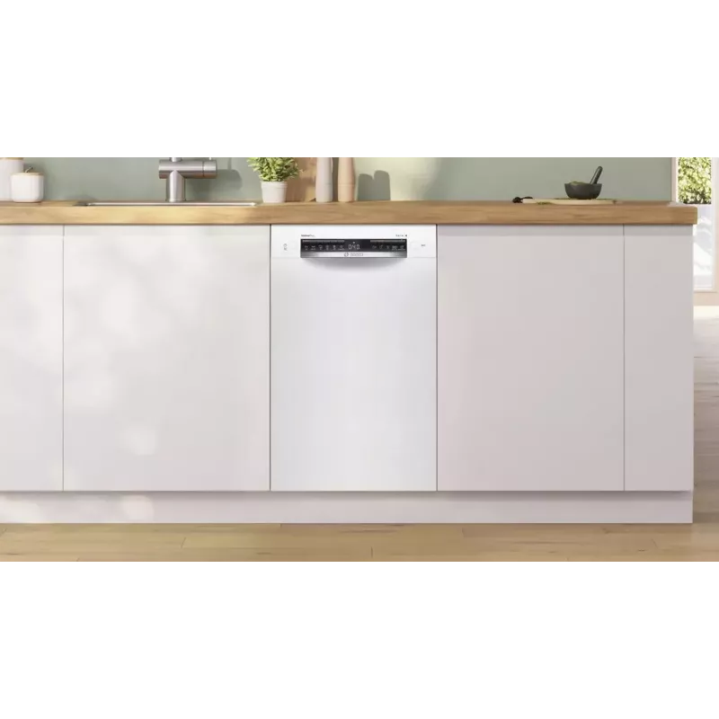 Bosch SPU4HMW01S Brīvi stāvoša šaura trauku mazgājamā mašīna, balta, 9 vietas, energoklase C, 45 dB, EcoSilence Drive, Home Connect