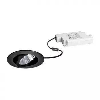 BRUMBERG DAMITA Apaļš LED Iebūvējamais Prožektors 6W 480lm 3000K Silta Balta IP65 Melns Grozāms 30° Fāzes Nogriešanas Dimējams 230V