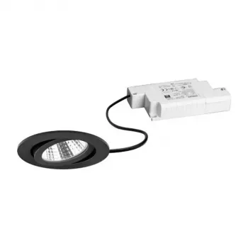 Brumberg 39363183 BB03 Apaļš Iebūvējams LED Prožektoru Komplekts, 6W, 230V, Grozāms, Melns, 3000K, Fāzes Dimējams