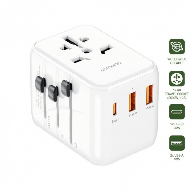4SMARTS Nomad World Travel Adapter 20W