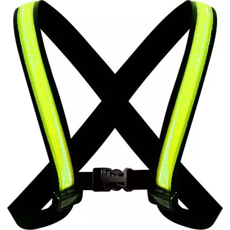 EasyPix StreetGlow L/XL LED Drošības Veste Pieaugušajiem - Uzlādējama, 3 Režīmi, Melna