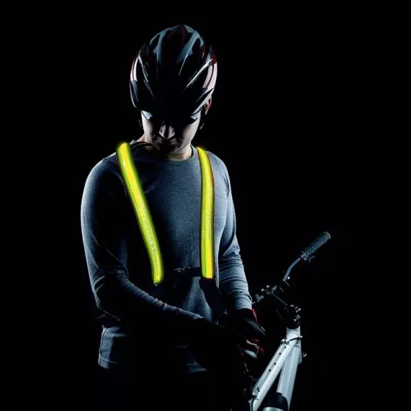 EasyPix StreetGlow L/XL LED Drošības Veste Pieaugušajiem - Uzlādējama, 3 Režīmi, Melna
