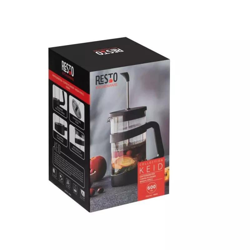 RESTO French Press 600ml Nerūsējošā tērauda Borosilikāta stikla kafijas automāts